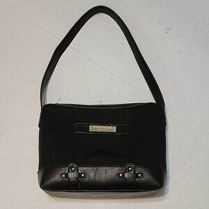 Etienne Aigner Black Nylon and Faux Leather Shoulder Bag EUC